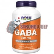 GABA [ГАБА] (750 мг x 200 капс), NOW Foods