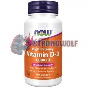 Vitamin D3 [High Potency] (180 шт по 25 мкг: 1000 IU), NOW Foods