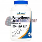 Pantothenic Acid [Vitamin B5] (240 шт по 500 мг), Nutricost